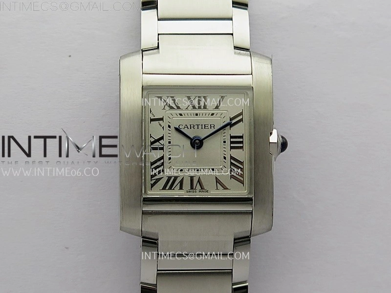 Tank Francaise Ladies 21.2mm SS 8848F 1:1 Best Edition Silver Dial on SS Bracelet Ronda Quartz V2